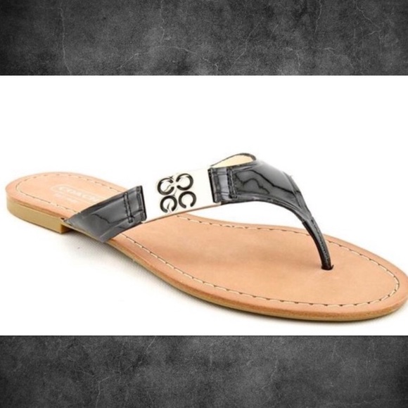 Coach Shoes - Coach Radiant Black Patent Leather Sandal